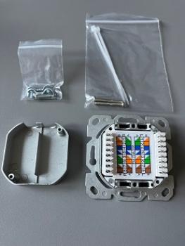 TeMo T&More® Datendose (ET-25211.1V1) CAT6E 2-fach Netzwerkdose für Busch Jäger, Jung, Gira, Merten